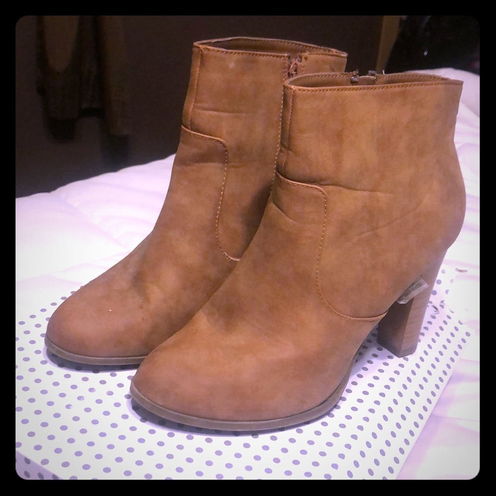 Brown booties.